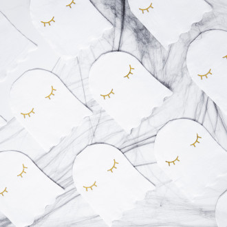 Papirnati prtički Duh, beli z zlato potiskom, 11 x 14 cm, 20 kosov